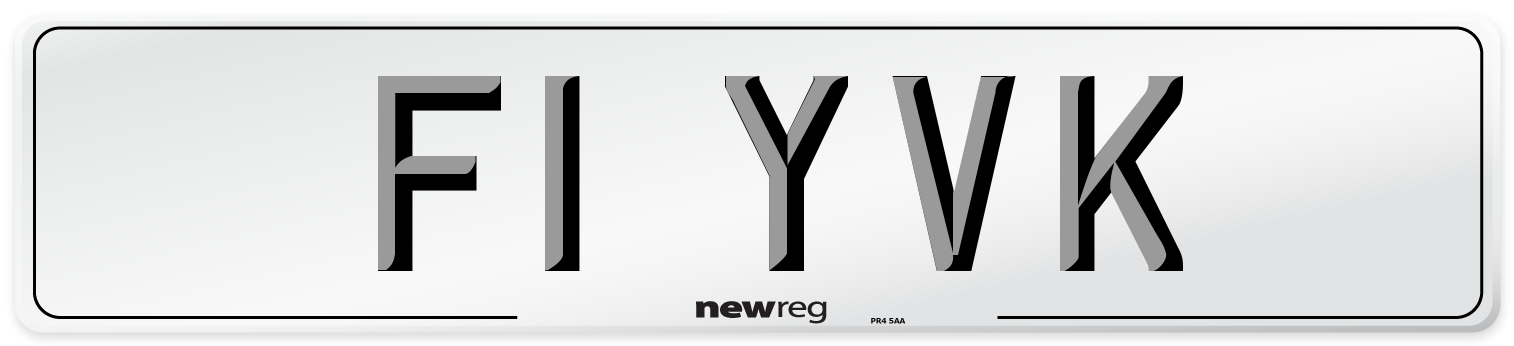 F1 YVK Number Plate from New Reg